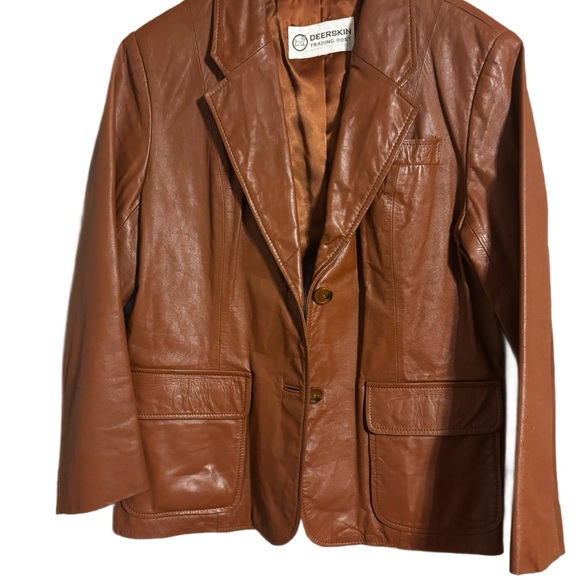 Vintage 70’s 100% Real Leather Tobacco Brown Short Leather Jacket Sm/Med measure - Picture 2 of 8